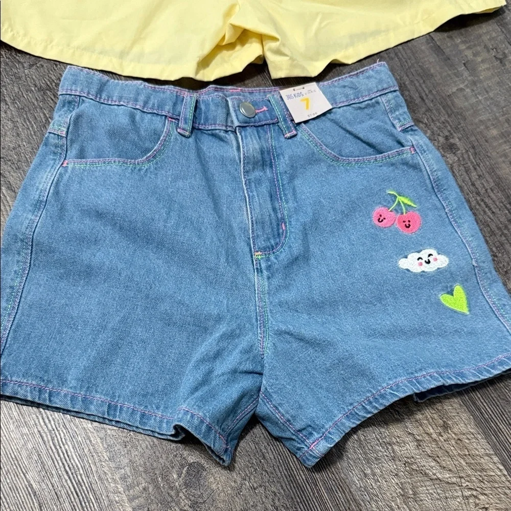 Wonder Nation Yellow and Blue Kids Shorts Set